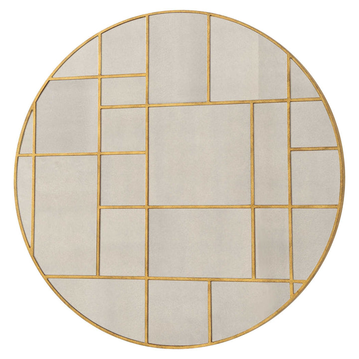 American Home Furniture Uttermost Geometric Round Mirror
