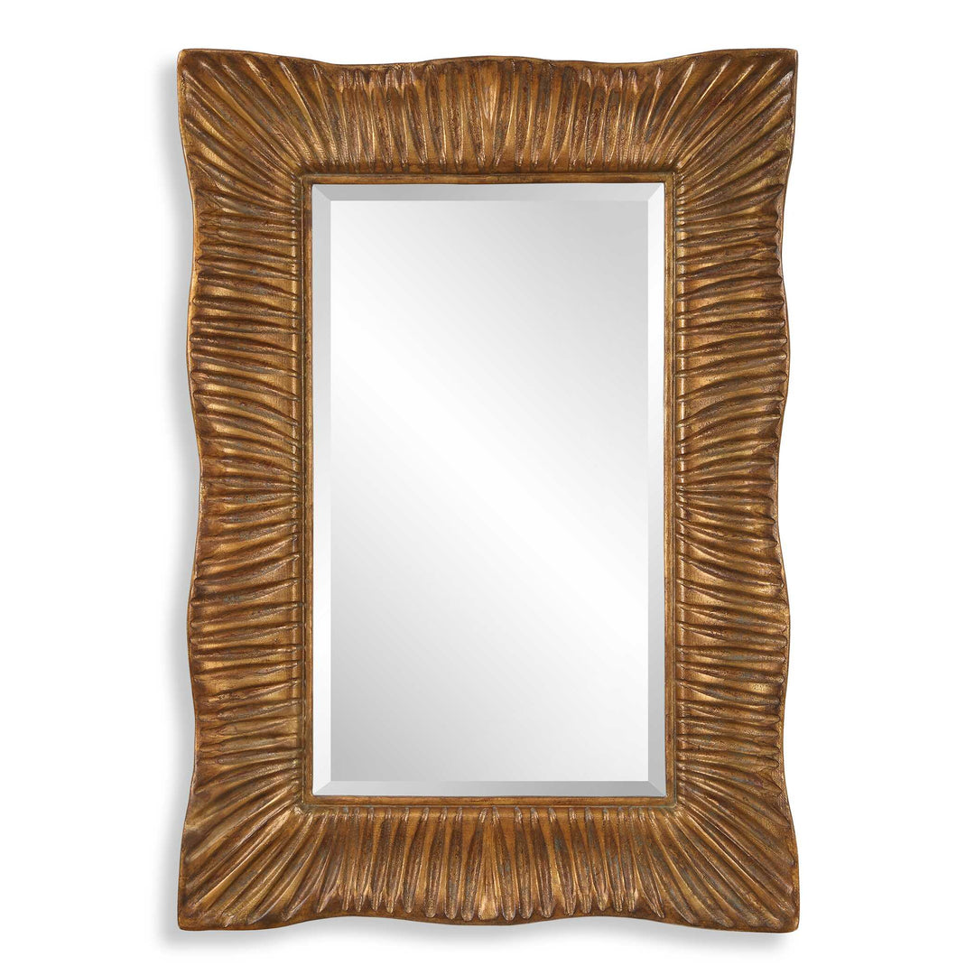 American Home Furniture Uttermost Emerson Scalloped Antique Gold Mirror