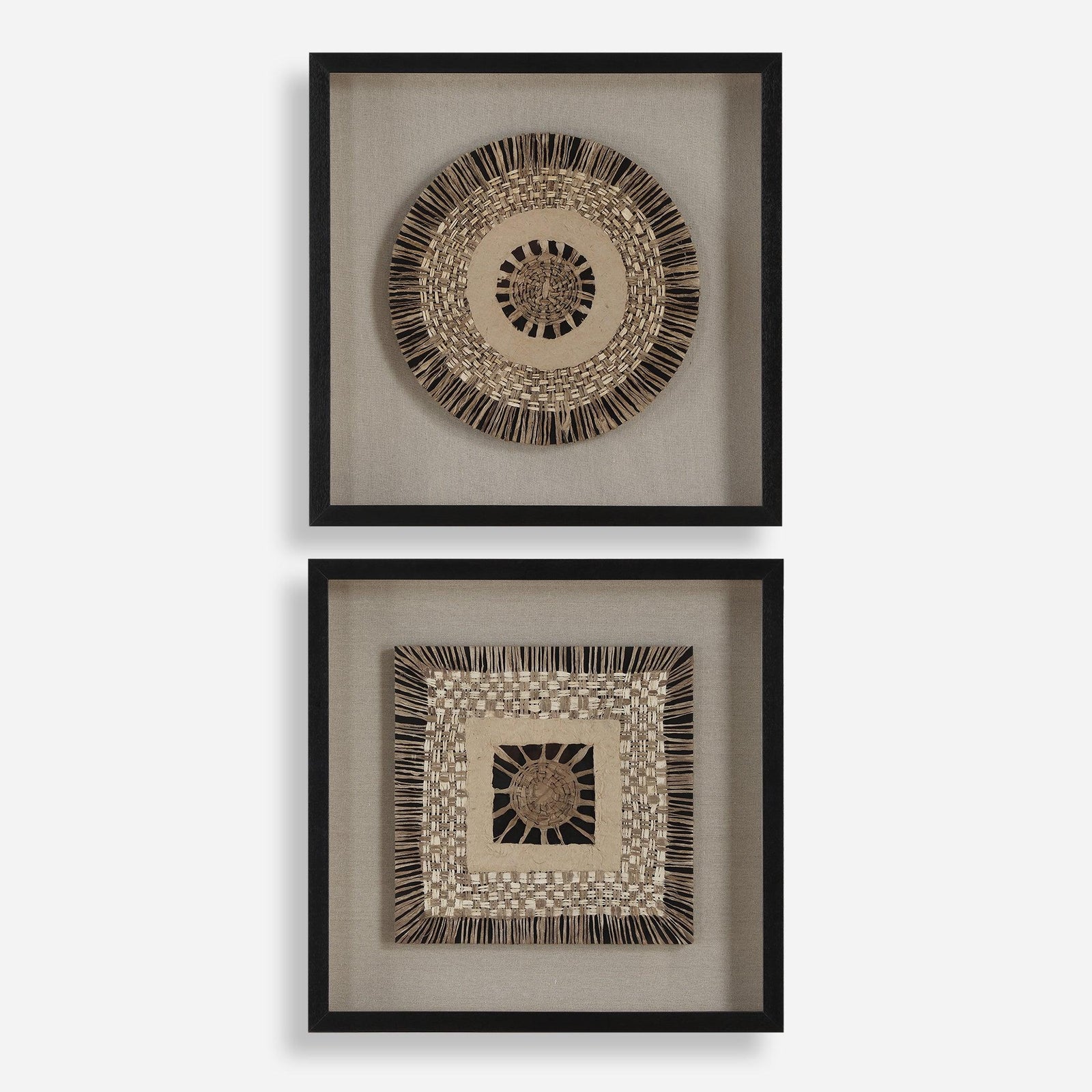 Uttermost Intertwine Knit Paper Shadow Box, S/2 WALL ACCENTS