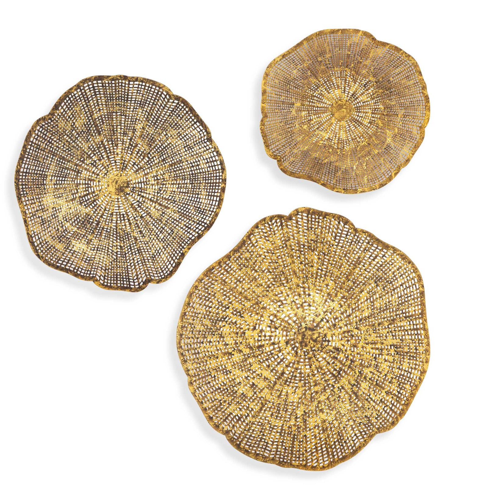 American Home Furniture Uttermost Radiance Gold Metal Wall Decor Set of 3
