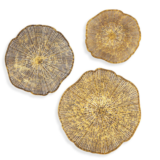 American Home Furniture Uttermost Radiance Gold Metal Wall Decor Set of 3