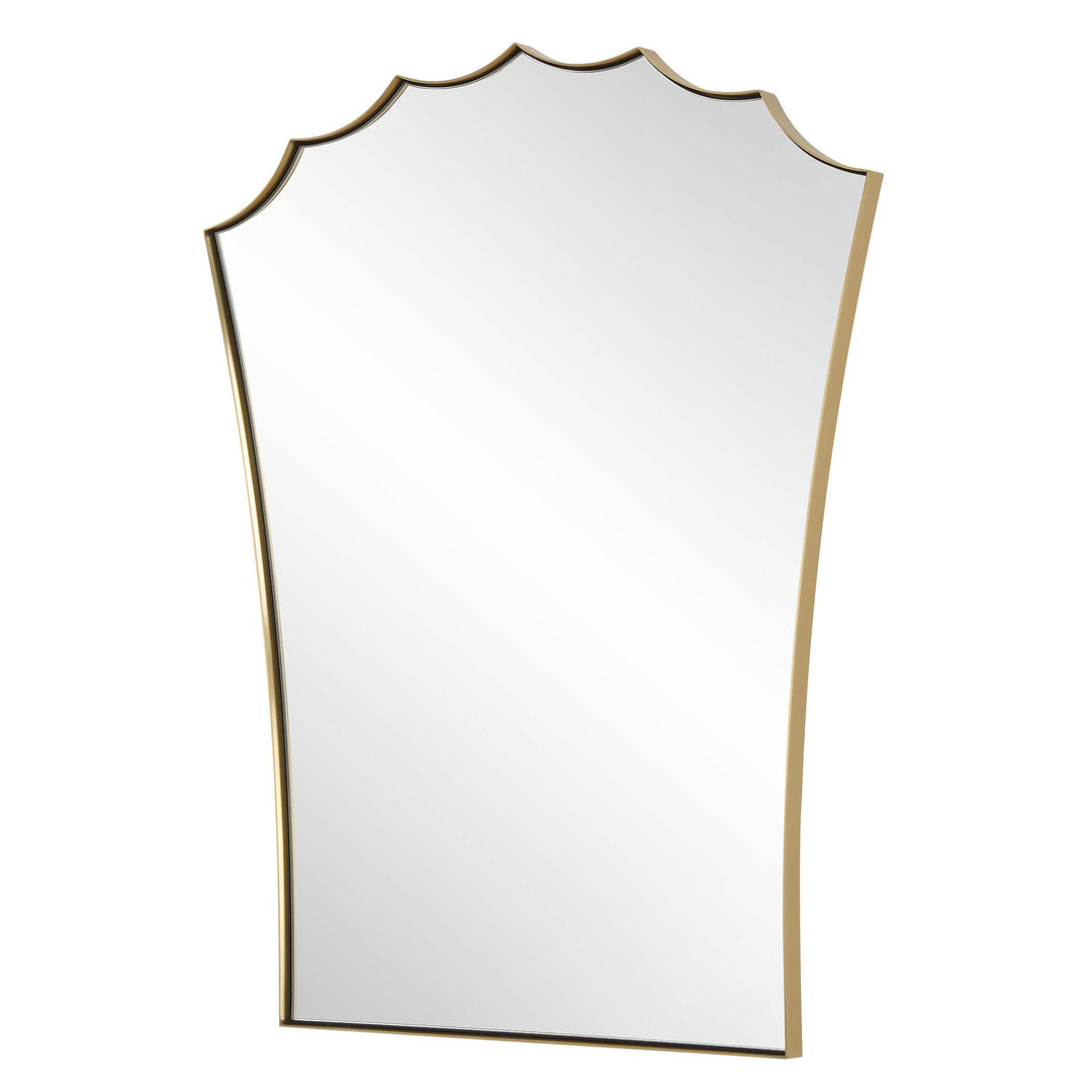 American Home Furniture Uttermost Monarch Scalloped Arched Vanity Mirror