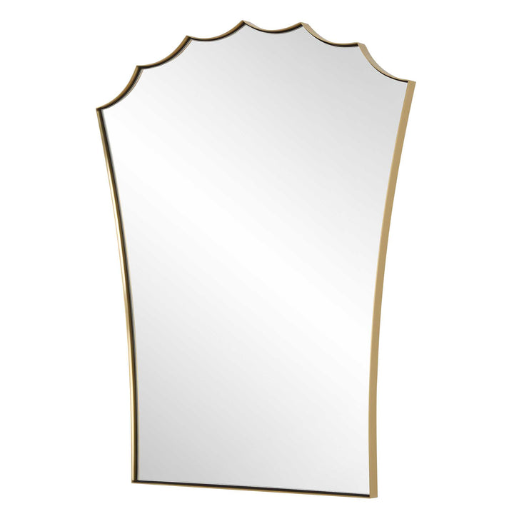 American Home Furniture Uttermost Monarch Scalloped Arched Vanity Mirror