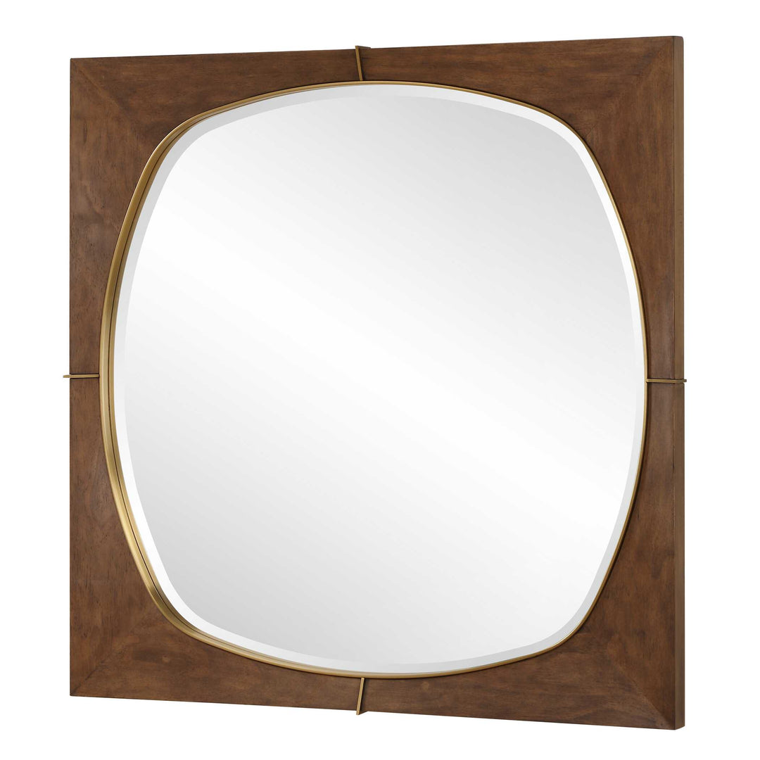 American Home Furniture Uttermost Garonne Square Walnut Mirror
