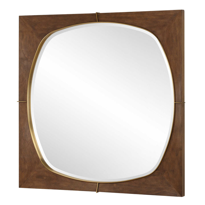 American Home Furniture Uttermost Garonne Square Walnut Mirror
