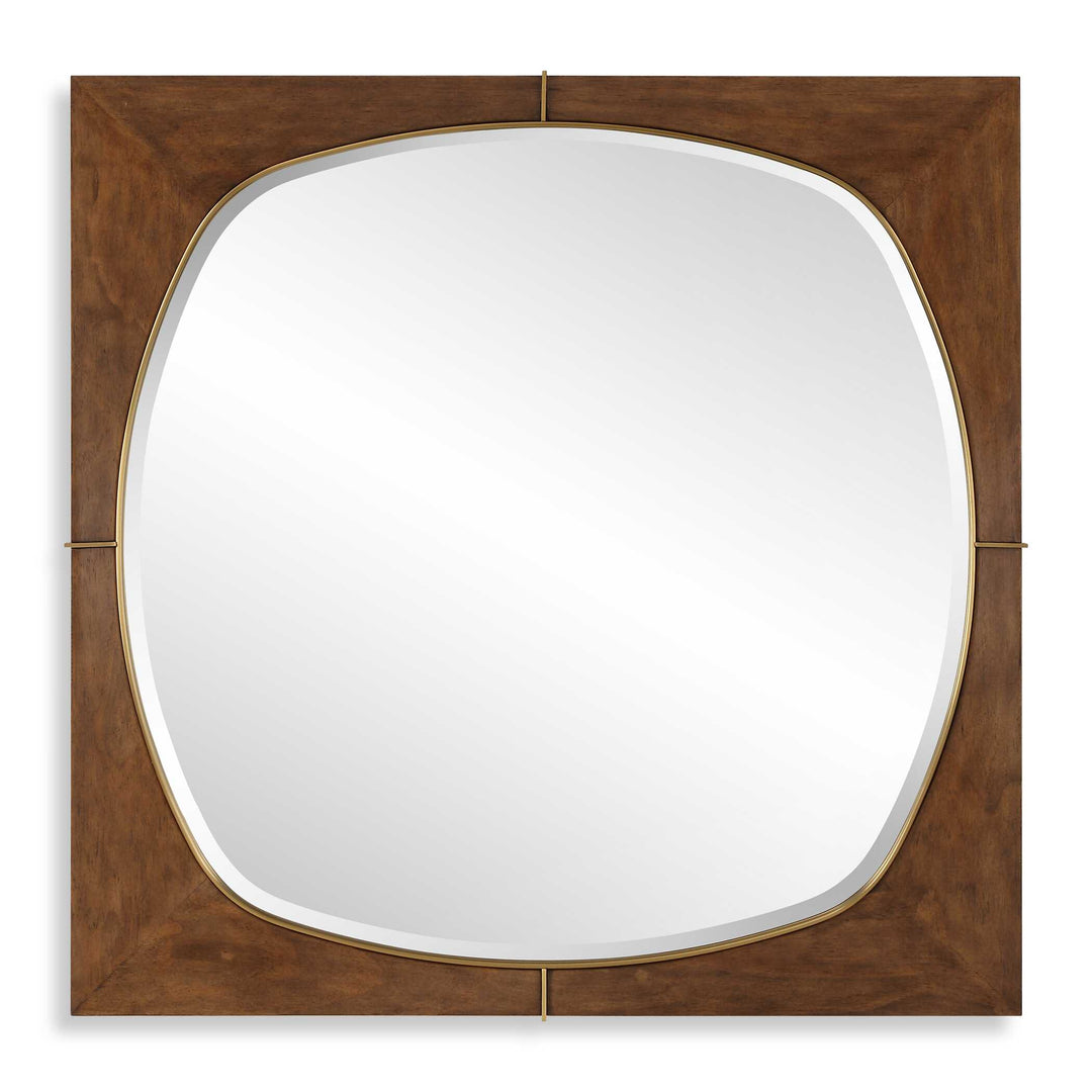 American Home Furniture Uttermost Garonne Square Walnut Mirror