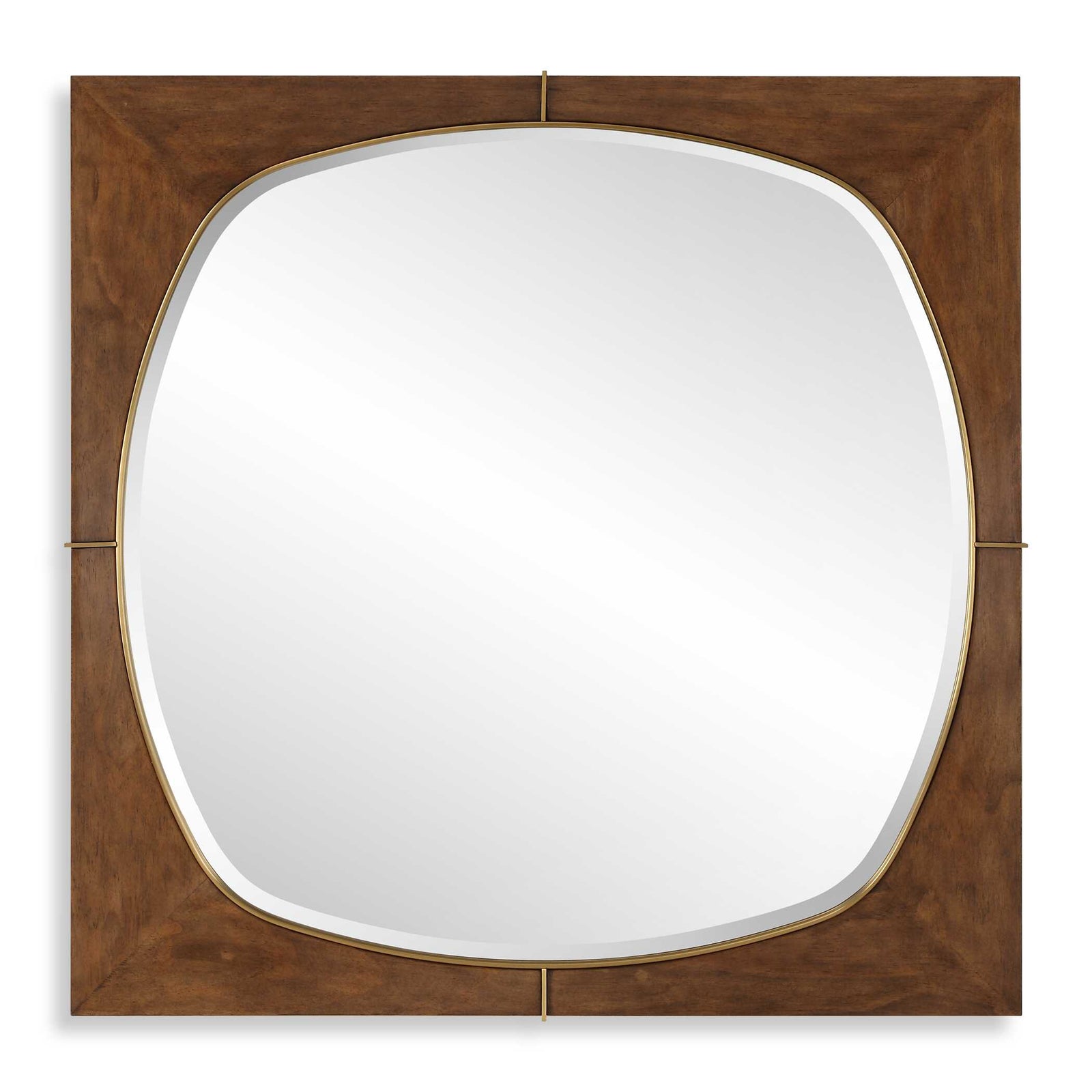 American Home Furniture Uttermost Garonne Square Walnut Mirror
