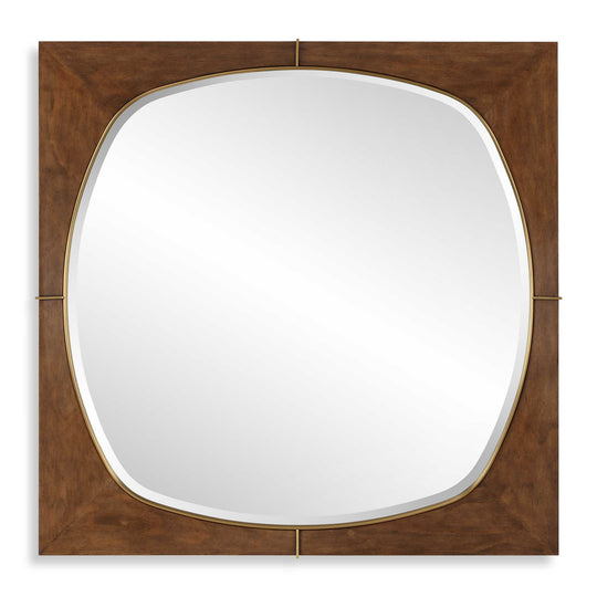 American Home Furniture Uttermost Garonne Square Walnut Mirror