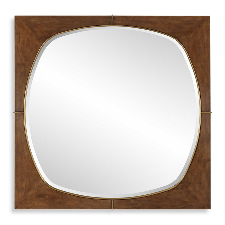 American Home Furniture Uttermost Garonne Square Walnut Mirror