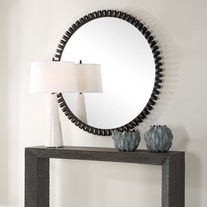 American Home Furniture | Uttermost - Corona Modern Round Mirror