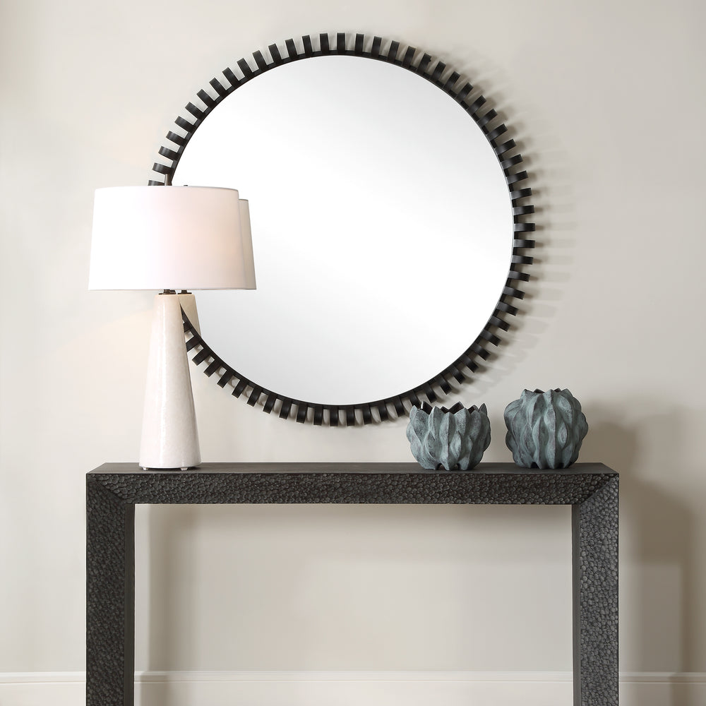 American Home Furniture | Uttermost - Corona Modern Round Mirror