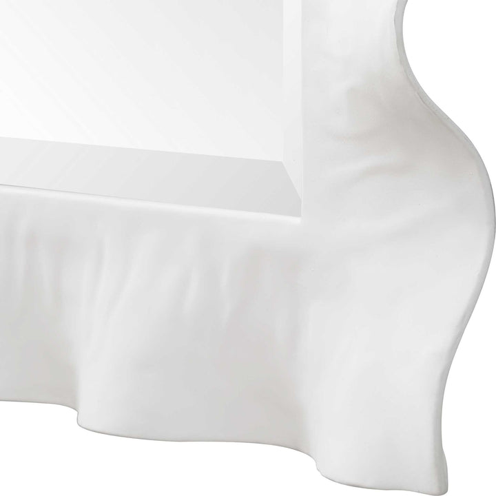 American Home Furniture Uttermost Haya White Scalloped Mirror