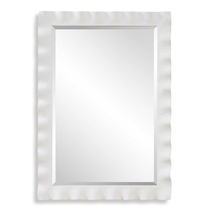 American Home Furniture Uttermost Haya White Scalloped Mirror