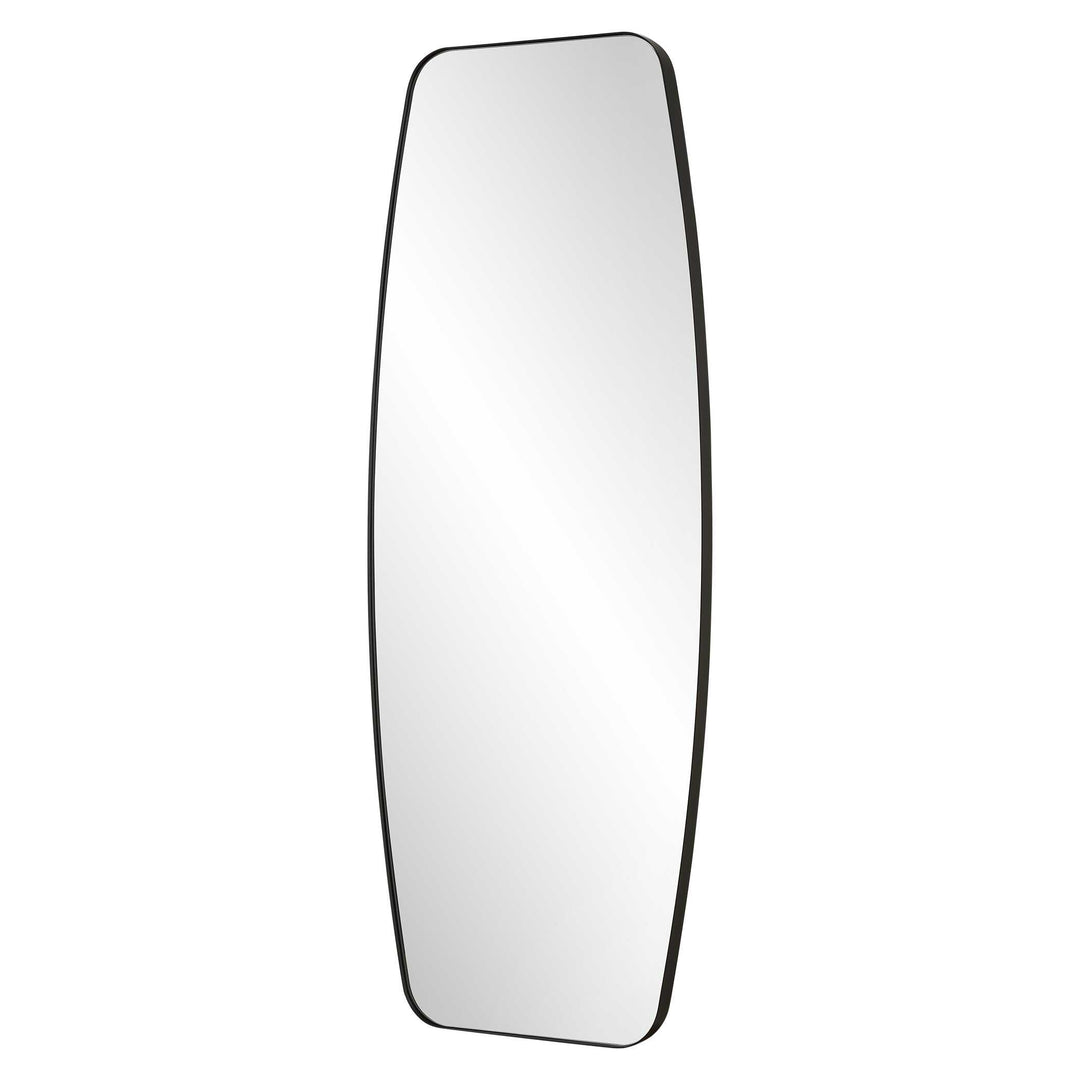 American Home Furniture Uttermost Caspian Curved Black Dressing Mirror