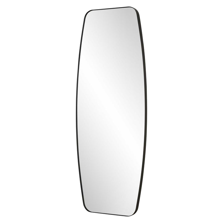 American Home Furniture Uttermost Caspian Curved Black Dressing Mirror