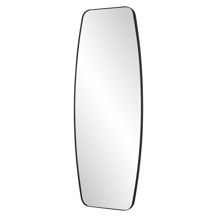 American Home Furniture | Uttermost - Caspian Curved Black Dressing Mirror