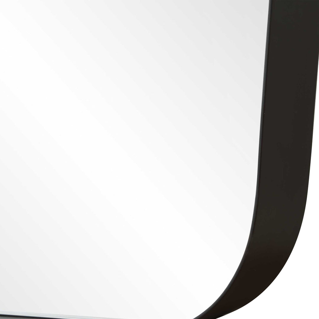 American Home Furniture Uttermost Caspian Curved Black Dressing Mirror
