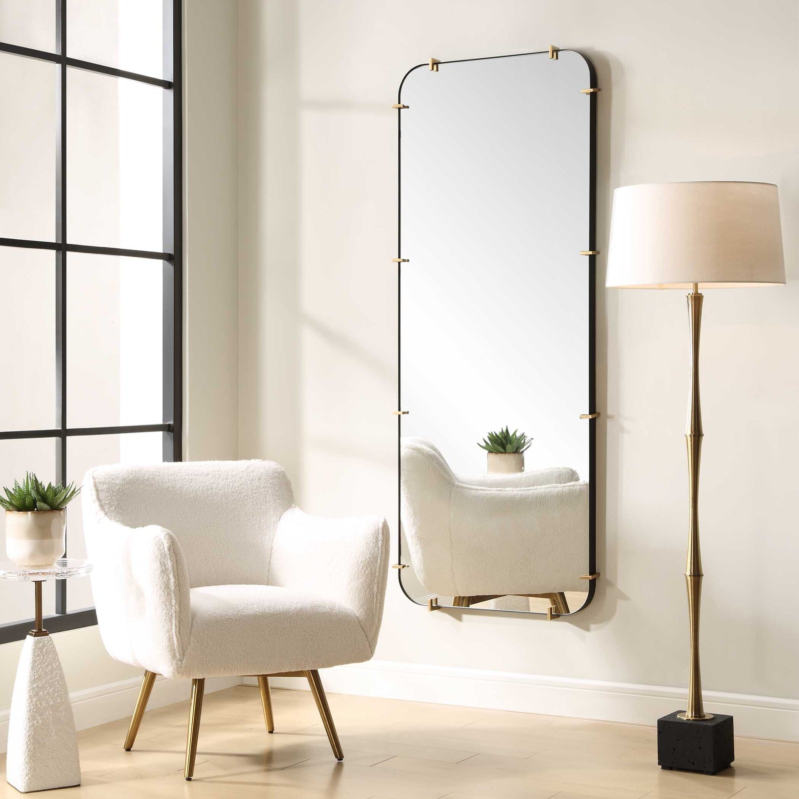 American Home Furniture Uttermost Pali Industrial Dressing Mirror