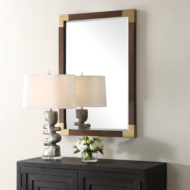 American Home Furniture | Uttermost - Rhea Walnut Mirror