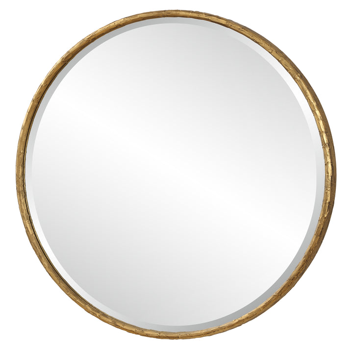 American Home Furniture | Uttermost - Sutton Aged Gold Round Mirror