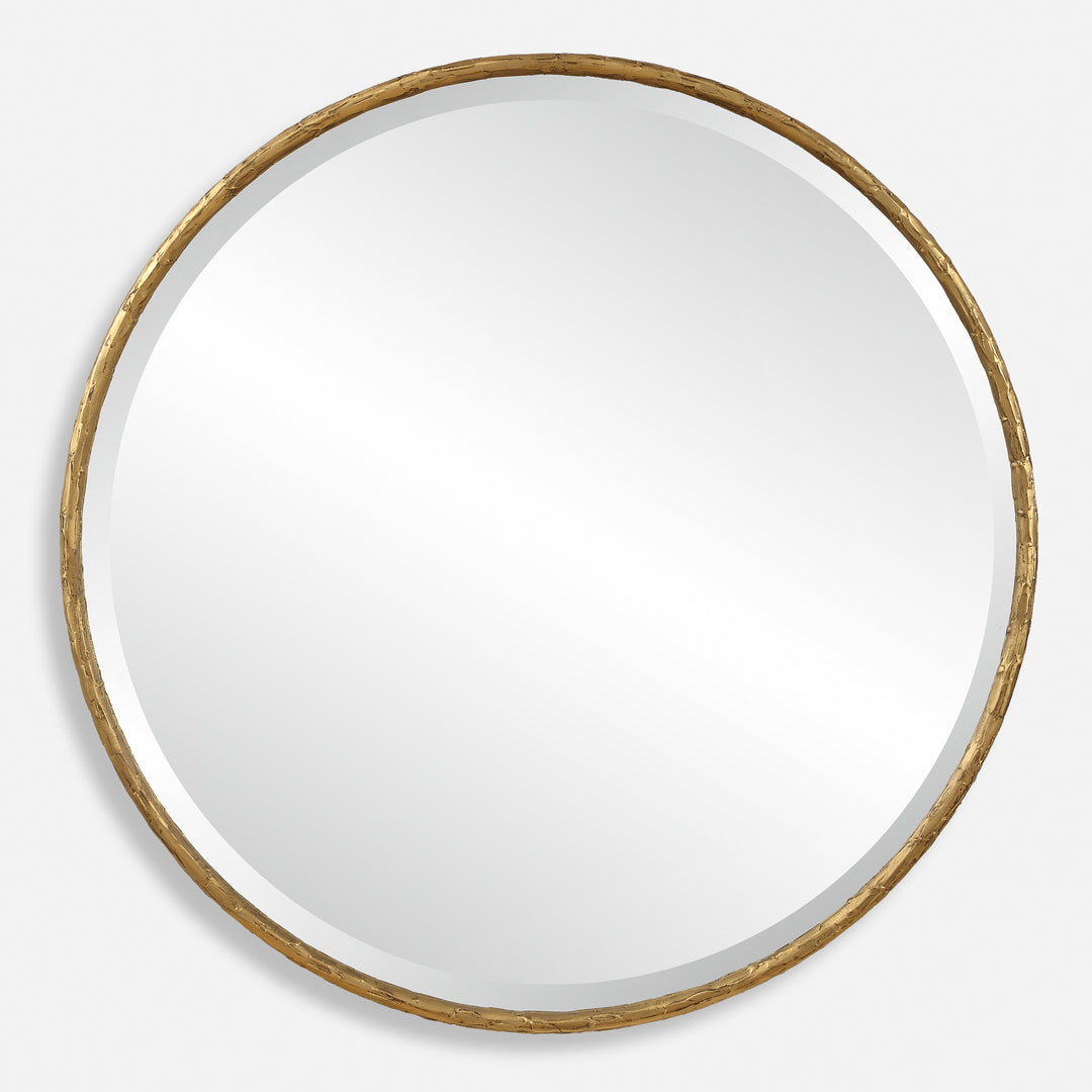 American Home Furniture | Uttermost - Sutton Aged Gold Round Mirror