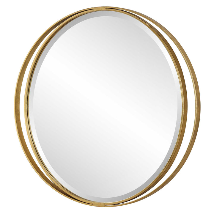 American Home Furniture Uttermost Rhodes Gold Round Mirror