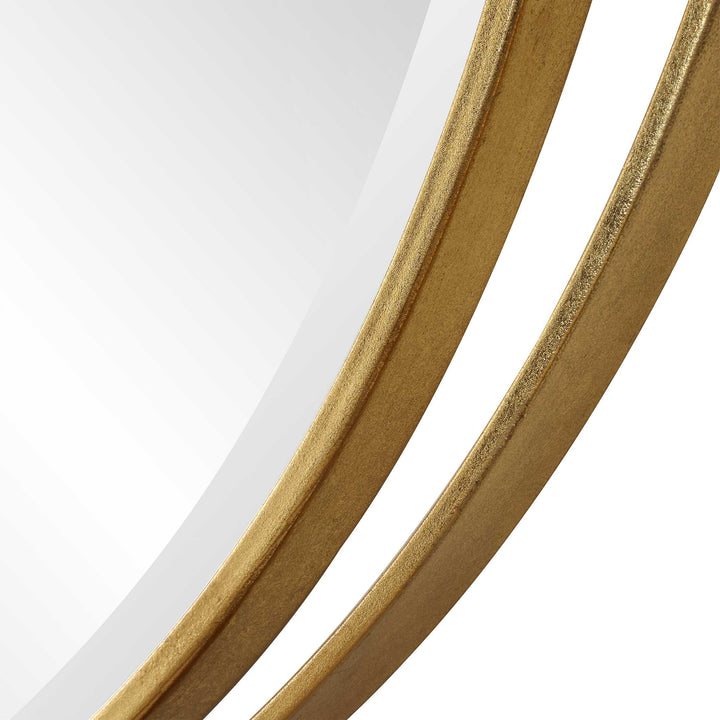 American Home Furniture Uttermost Rhodes Gold Round Mirror