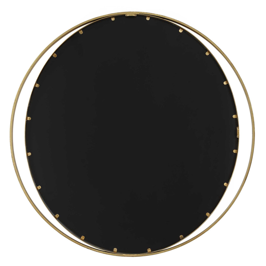 American Home Furniture Uttermost Rhodes Gold Round Mirror