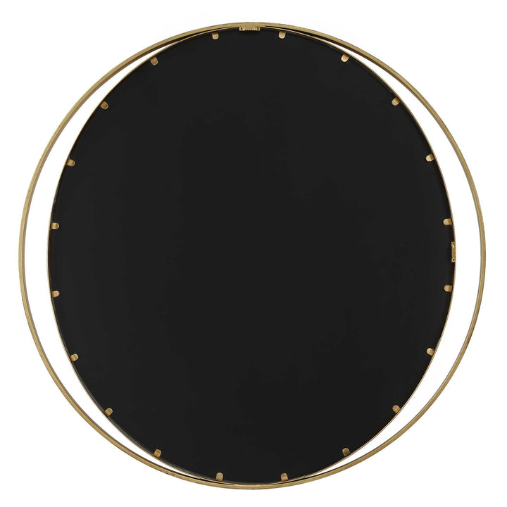 American Home Furniture Uttermost Rhodes Gold Round Mirror