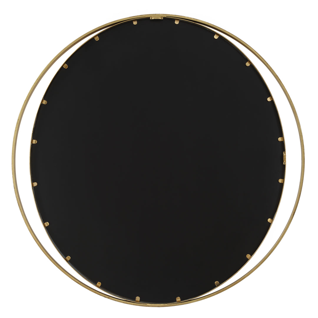 American Home Furniture | Uttermost - Rhodes Gold Round Mirror