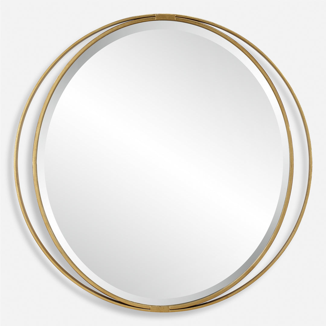 American Home Furniture | Uttermost - Rhodes Gold Round Mirror