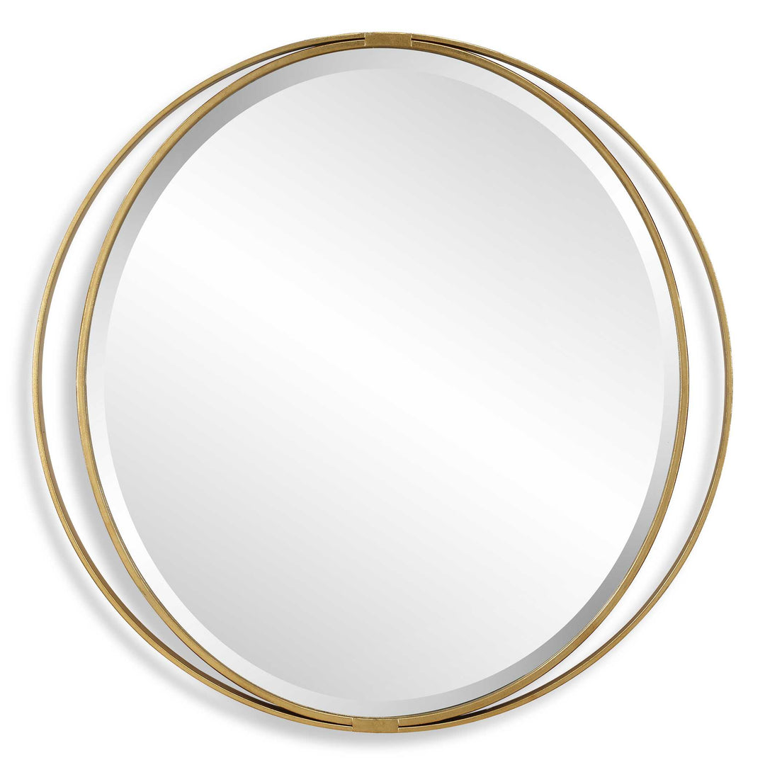 American Home Furniture Uttermost Rhodes Gold Round Mirror