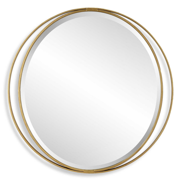 American Home Furniture Uttermost Rhodes Gold Round Mirror