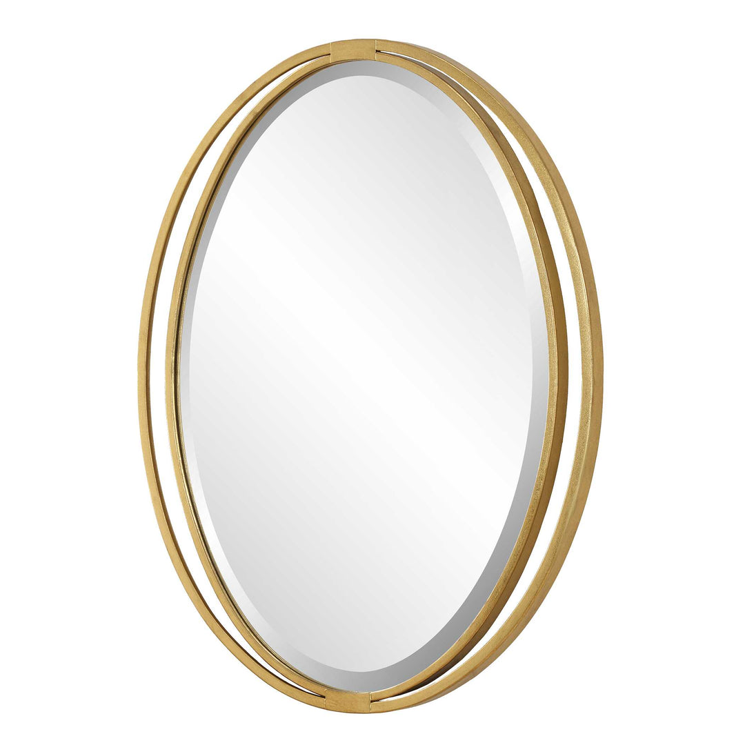 American Home Furniture Uttermost Rhodes Gold Oval Mirror