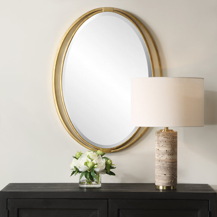 American Home Furniture | Uttermost - Rhodes Gold Oval Mirror