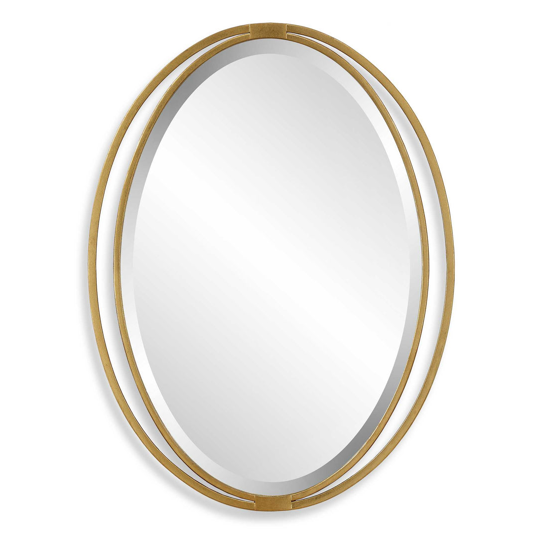 American Home Furniture Uttermost Rhodes Gold Oval Mirror