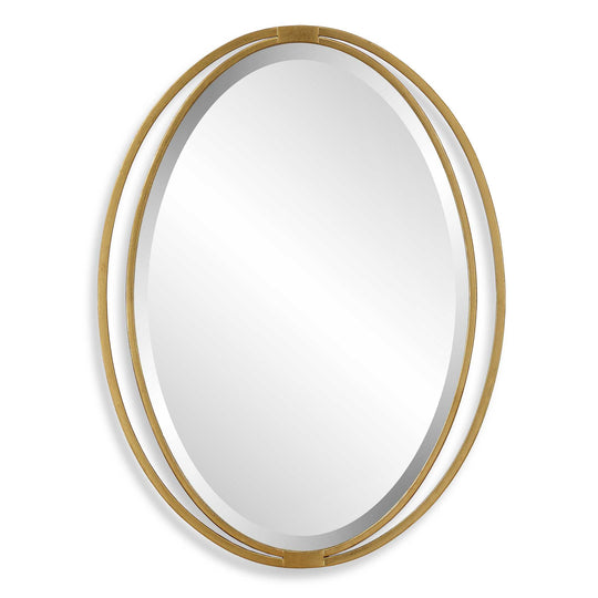 American Home Furniture Uttermost Rhodes Gold Oval Mirror
