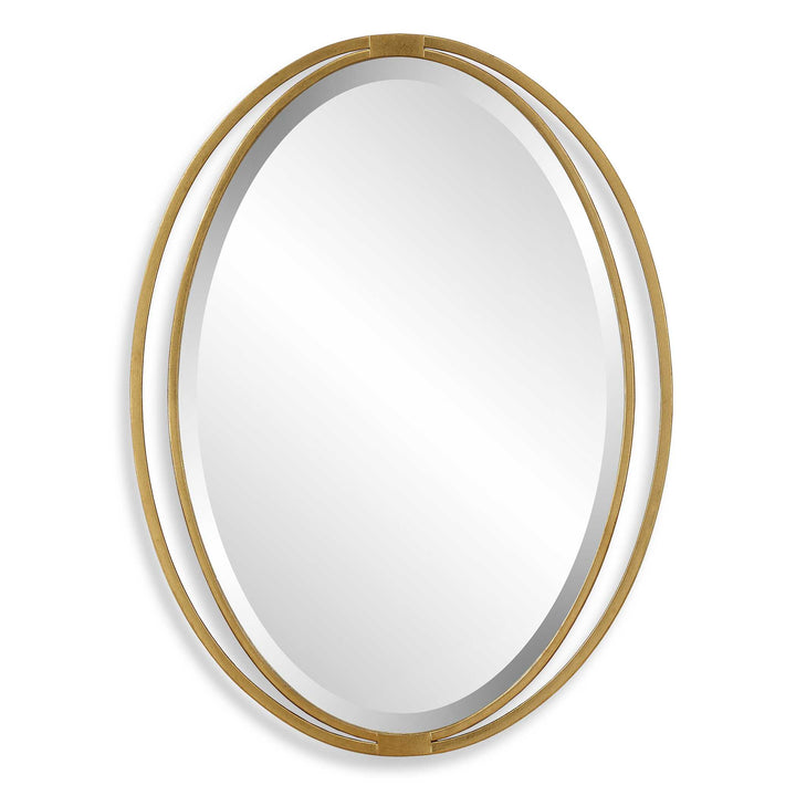 American Home Furniture Uttermost Rhodes Gold Oval Mirror
