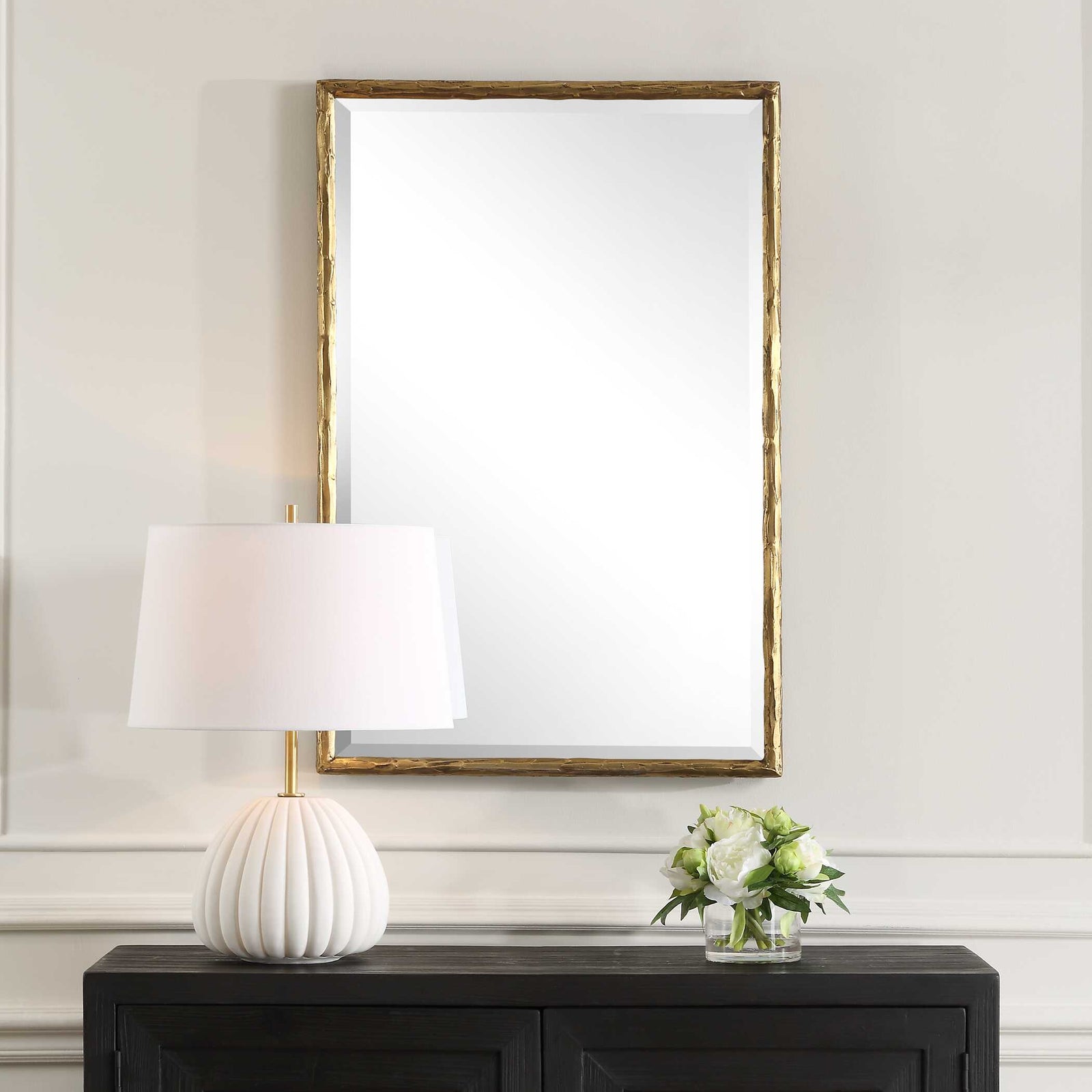 American Home Furniture Uttermost Sutton Gold Vanity Mirror