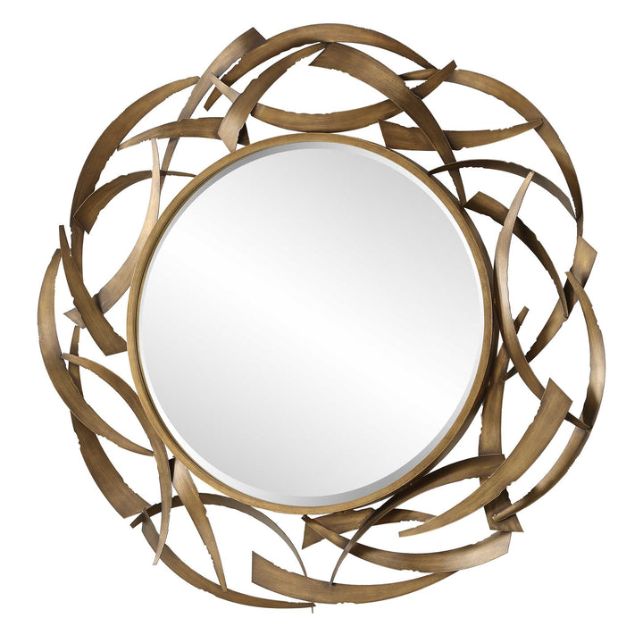 American Home Furniture Uttermost Cutting Edge Bronze Round Mirror