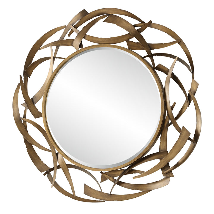 American Home Furniture | Uttermost - Cutting Edge Bronze Round Mirror