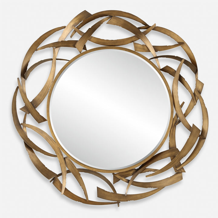 American Home Furniture | Uttermost - Cutting Edge Bronze Round Mirror