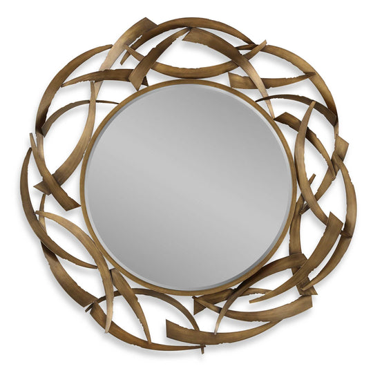 American Home Furniture Uttermost Cutting Edge Bronze Round Mirror