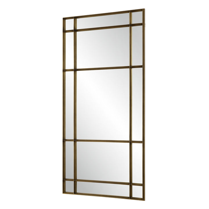 American Home Furniture | Uttermost - Spurgeon Gold Window Mirror