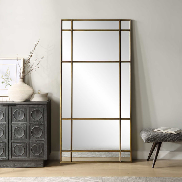 American Home Furniture Uttermost Spurgeon Gold Window Mirror