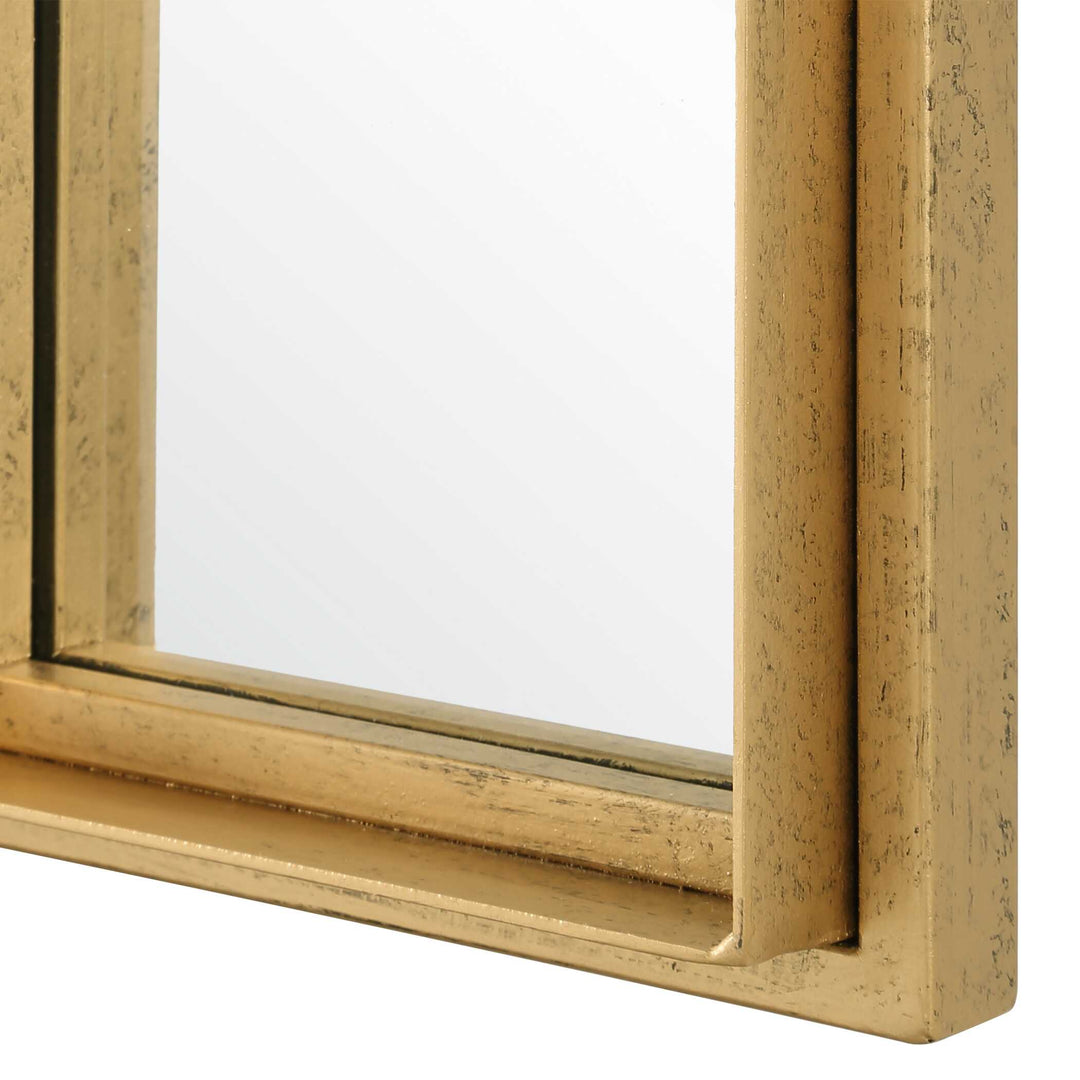 American Home Furniture Uttermost Spurgeon Gold Window Mirror