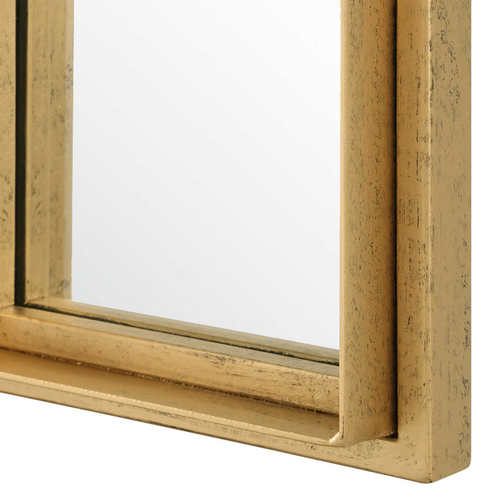 American Home Furniture Uttermost Spurgeon Gold Window Mirror