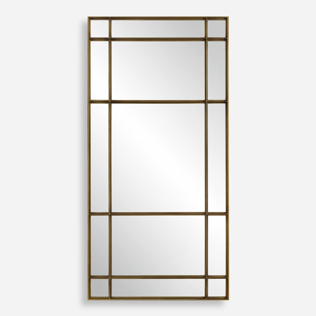 American Home Furniture | Uttermost - Spurgeon Gold Window Mirror