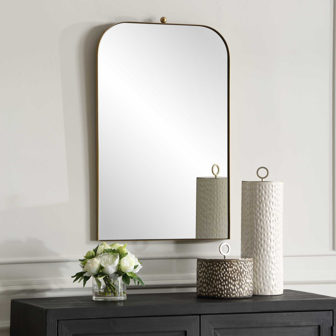 American Home Furniture Uttermost Cassidy Brass Arch Mirror