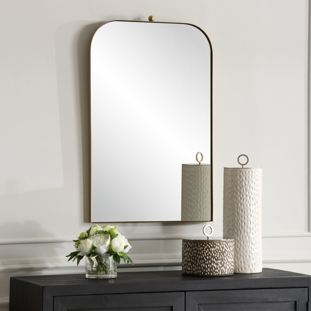 American Home Furniture | Uttermost - Cassidy Brass Arch Mirror